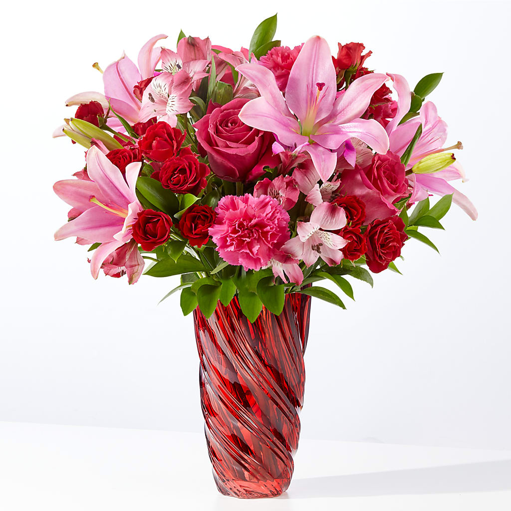In Love Bouquet with Luxe Swirl Vase – VEEDERSBURG FLORIST & GIFTS, Veedersburg IN