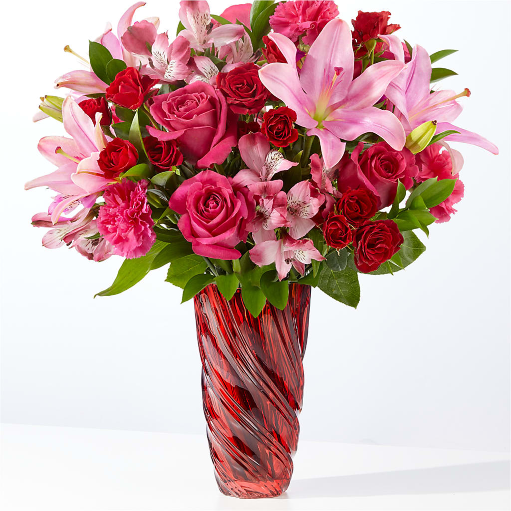 In Love Bouquet with Luxe Swirl Vase – VEEDERSBURG FLORIST & GIFTS, Veedersburg IN