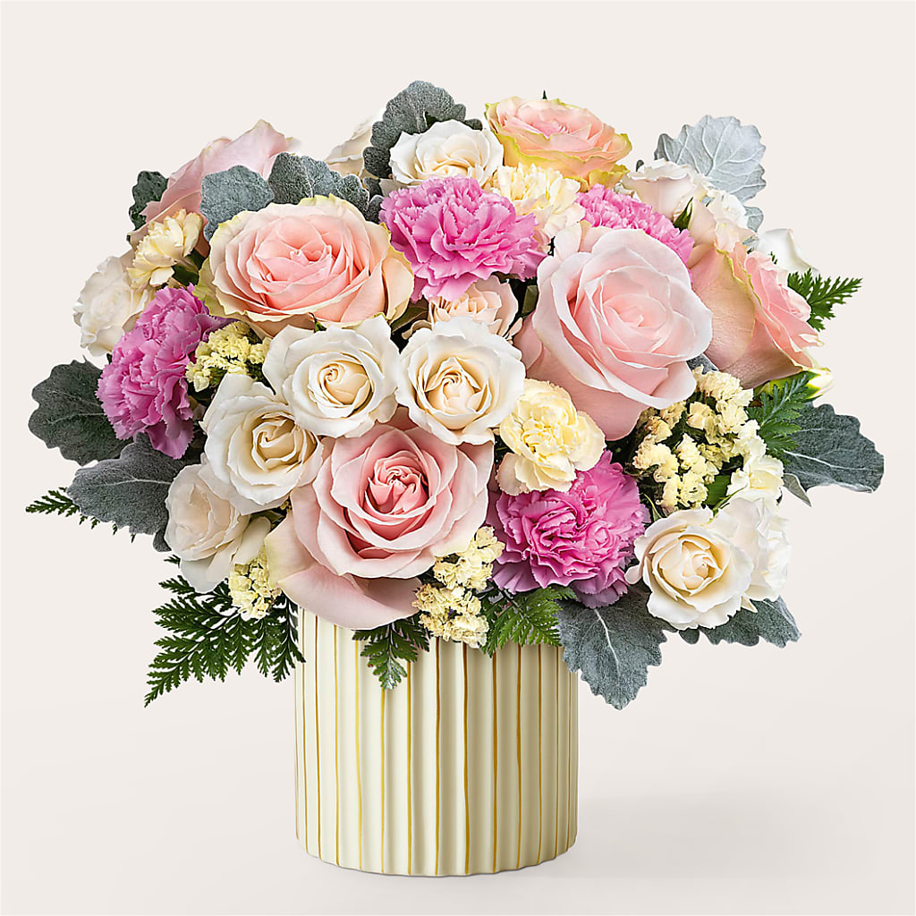 Blissful Moments Bouquet with Ivory Vase – VEEDERSBURG FLORIST & GIFTS, Veedersburg IN