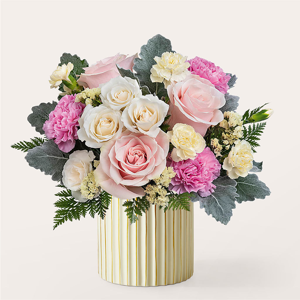 Blissful Moments Bouquet with Ivory Vase – VEEDERSBURG FLORIST & GIFTS, Veedersburg IN