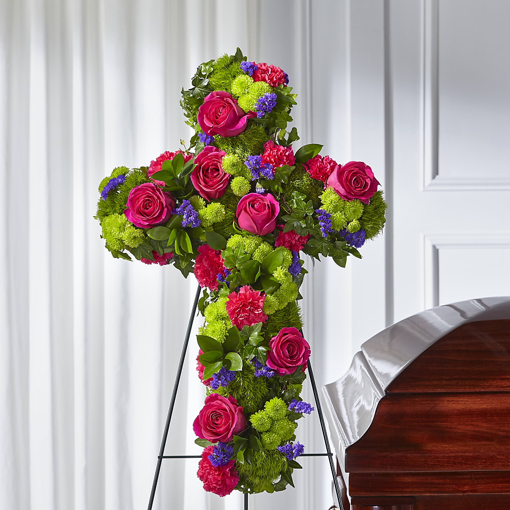 Tribute Rose Floral Cross – VEEDERSBURG FLORIST & GIFTS, Veedersburg IN