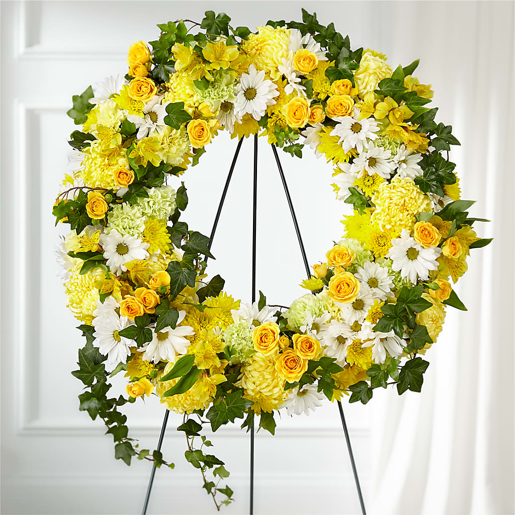 Golden Remembrance Wreath – VEEDERSBURG FLORIST & GIFTS, Veedersburg IN