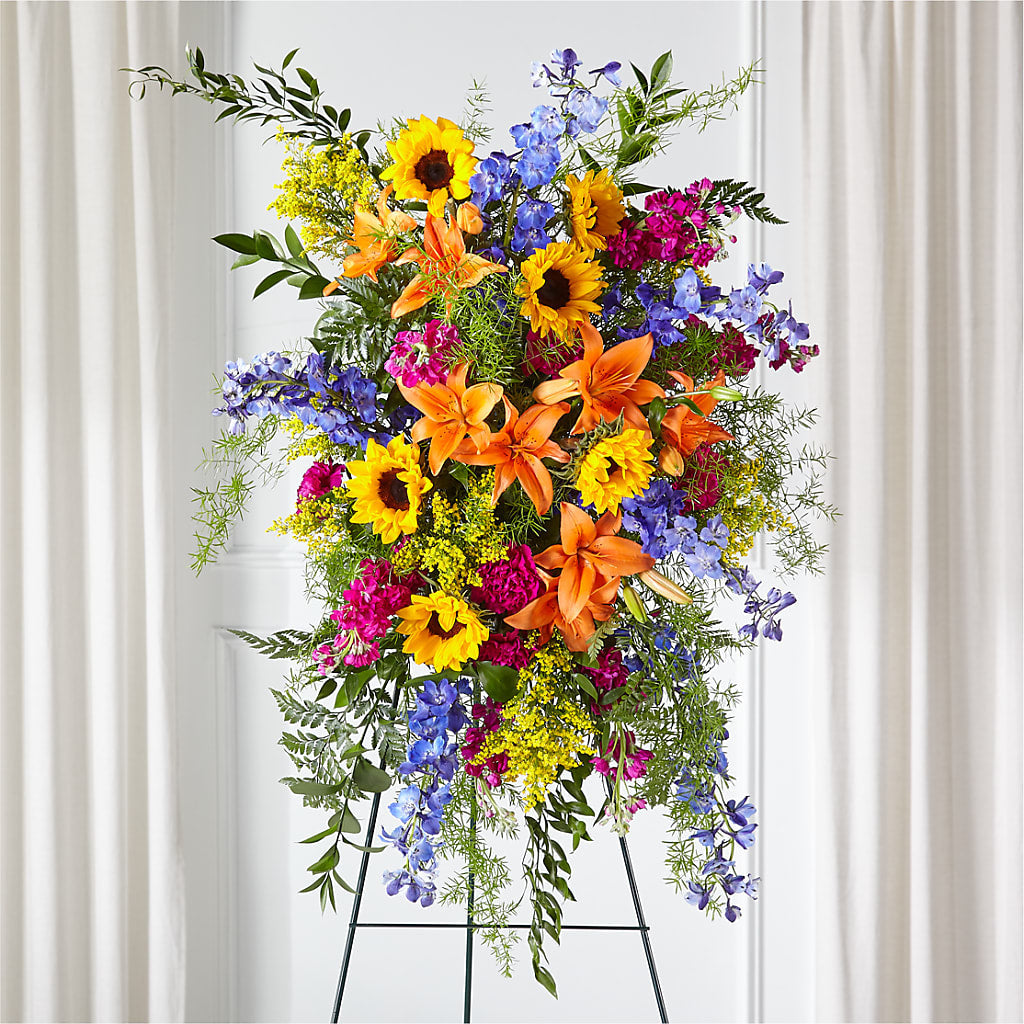 Sunlit Memories Standing Spray (Standard) – VEEDERSBURG FLORIST & GIFTS, Veedersburg IN