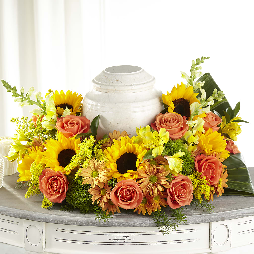 Faithful Sunflower Cremation Adornment – VEEDERSBURG FLORIST & GIFTS, Veedersburg IN