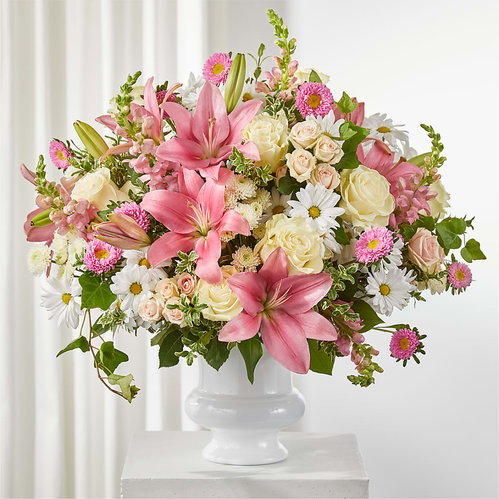 Empathetic Blooms Urn Arrangement – VEEDERSBURG FLORIST & GIFTS, Veedersburg IN