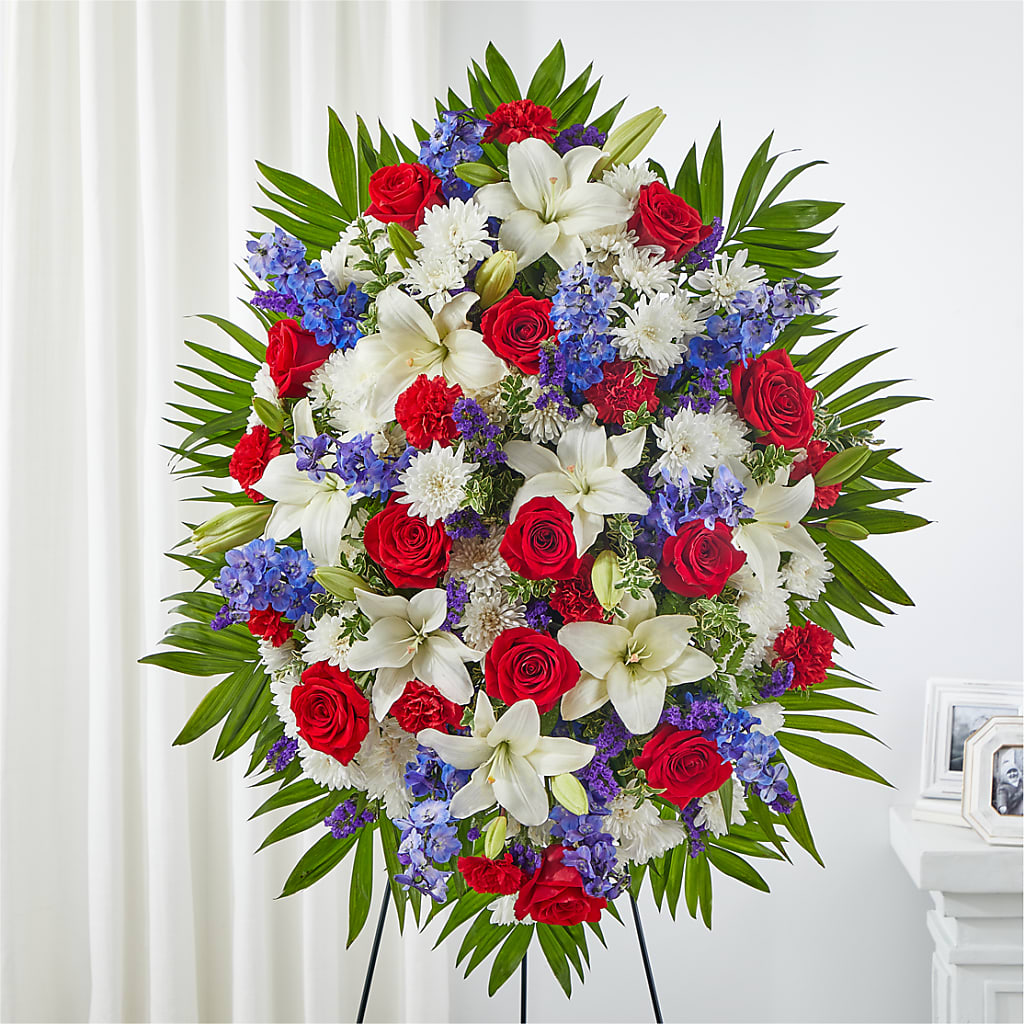 Cherished Service Standing Spray – VEEDERSBURG FLORIST & GIFTS, Veedersburg IN