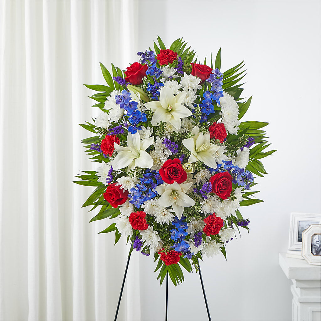 Cherished Service Standing Spray – VEEDERSBURG FLORIST & GIFTS, Veedersburg IN