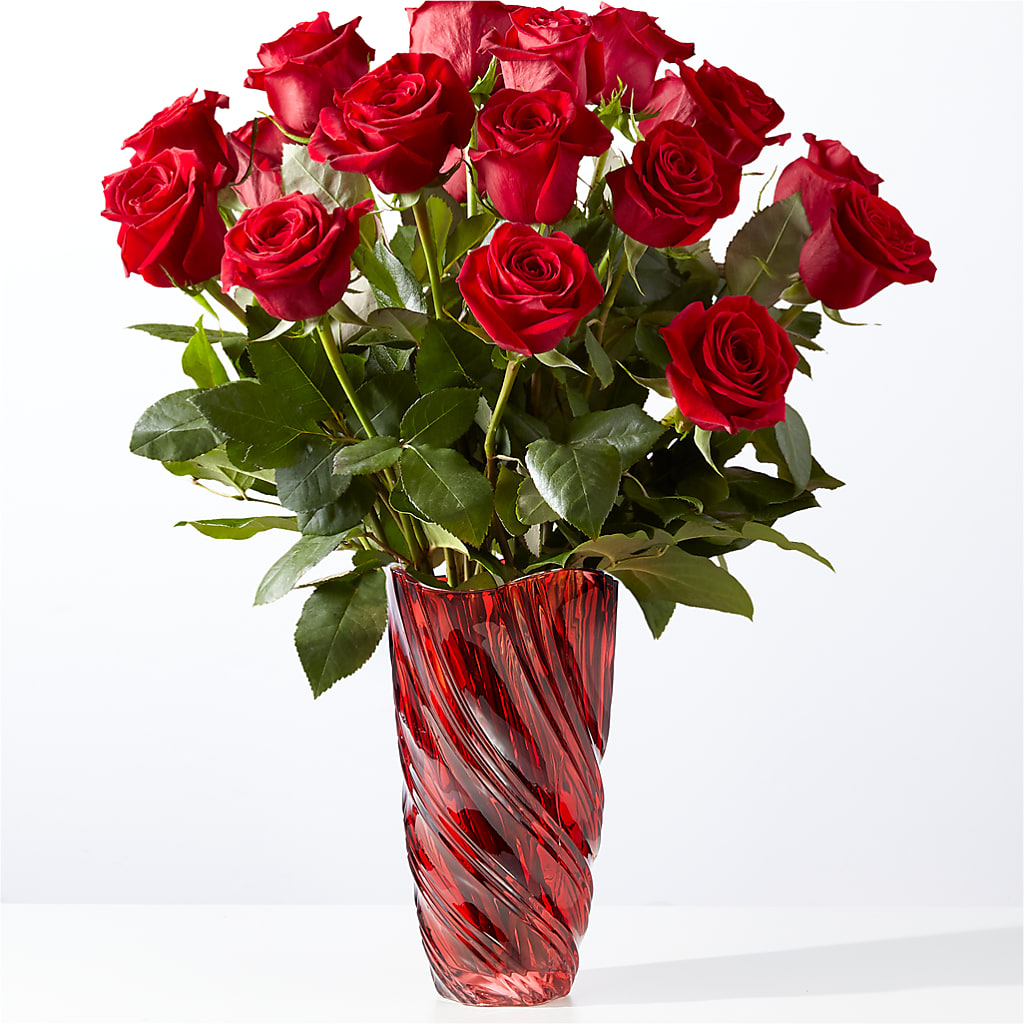 Classic Love Red Rose Bouquet with Luxe Swirl Vase – VEEDERSBURG FLORIST & GIFTS, Veedersburg IN