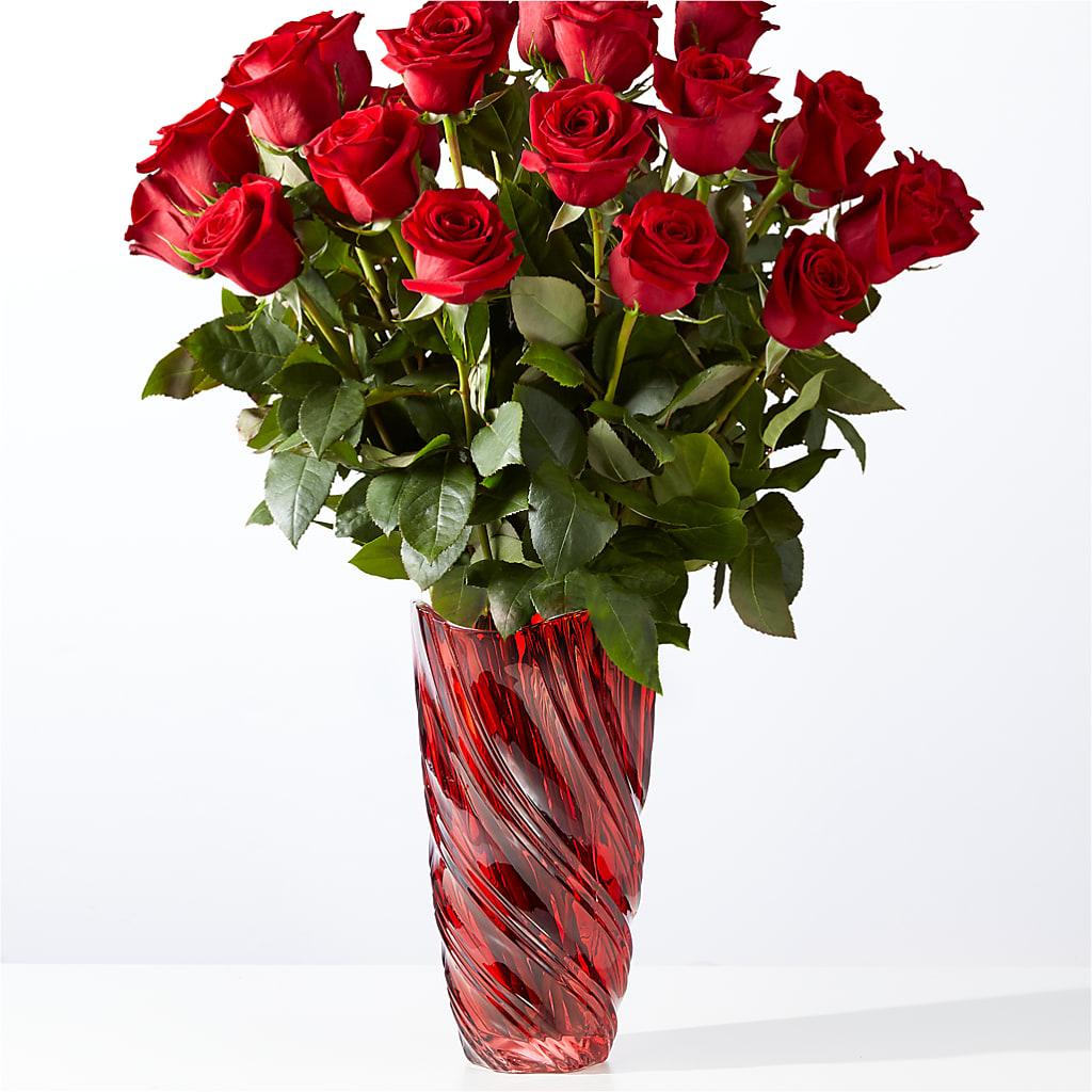 Classic Love Red Rose Bouquet with Luxe Swirl Vase – VEEDERSBURG FLORIST & GIFTS, Veedersburg IN