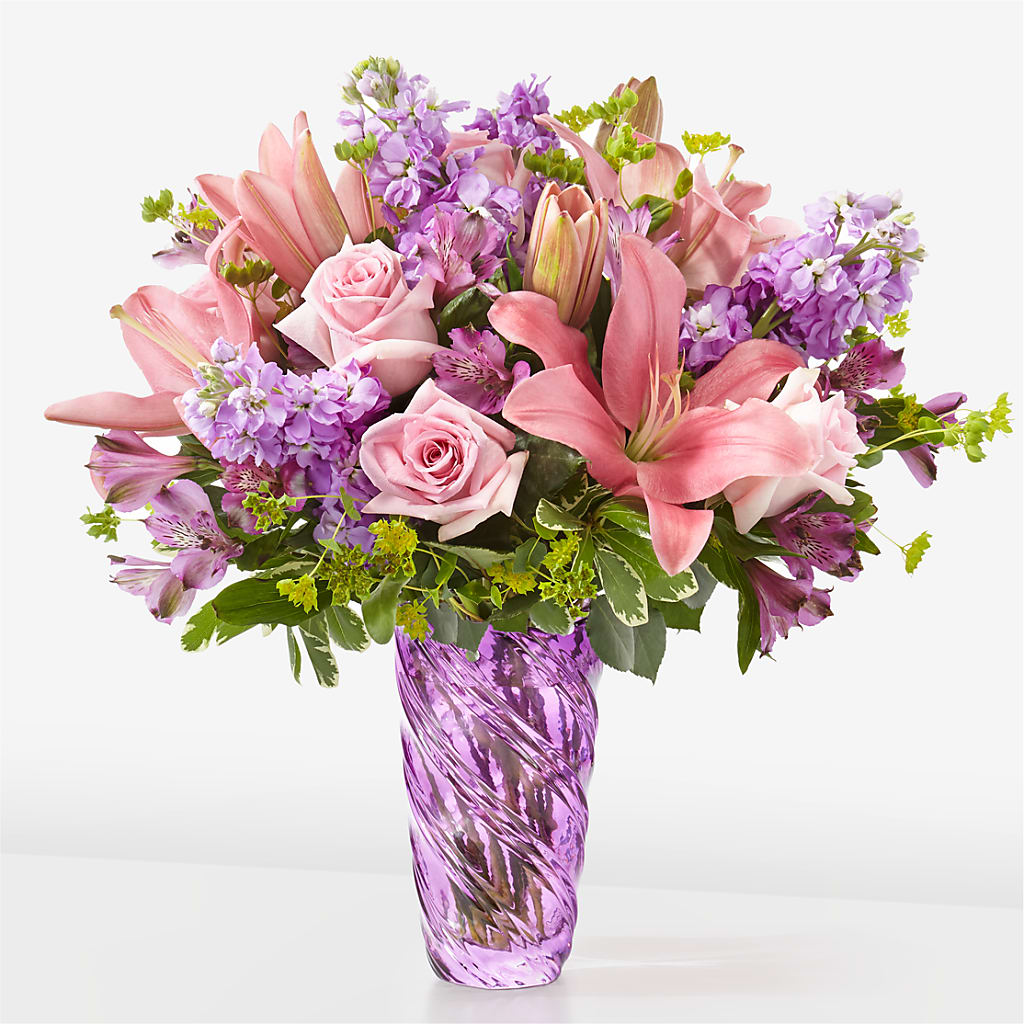 Precious Petals Bouquet with Luxe Swirl Vase – VEEDERSBURG FLORIST & GIFTS, Veedersburg IN