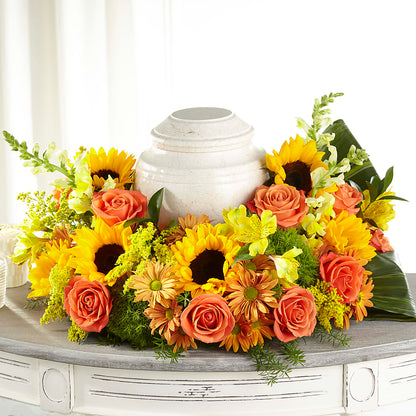 Faithful Sunflower Cremation Adornment – VEEDERSBURG FLORIST & GIFTS, Veedersburg IN