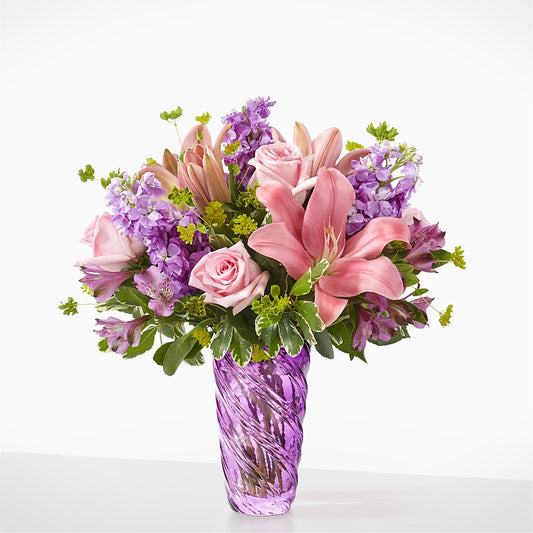 Precious Petals Bouquet with Luxe Swirl Vase – VEEDERSBURG FLORIST & GIFTS, Veedersburg IN