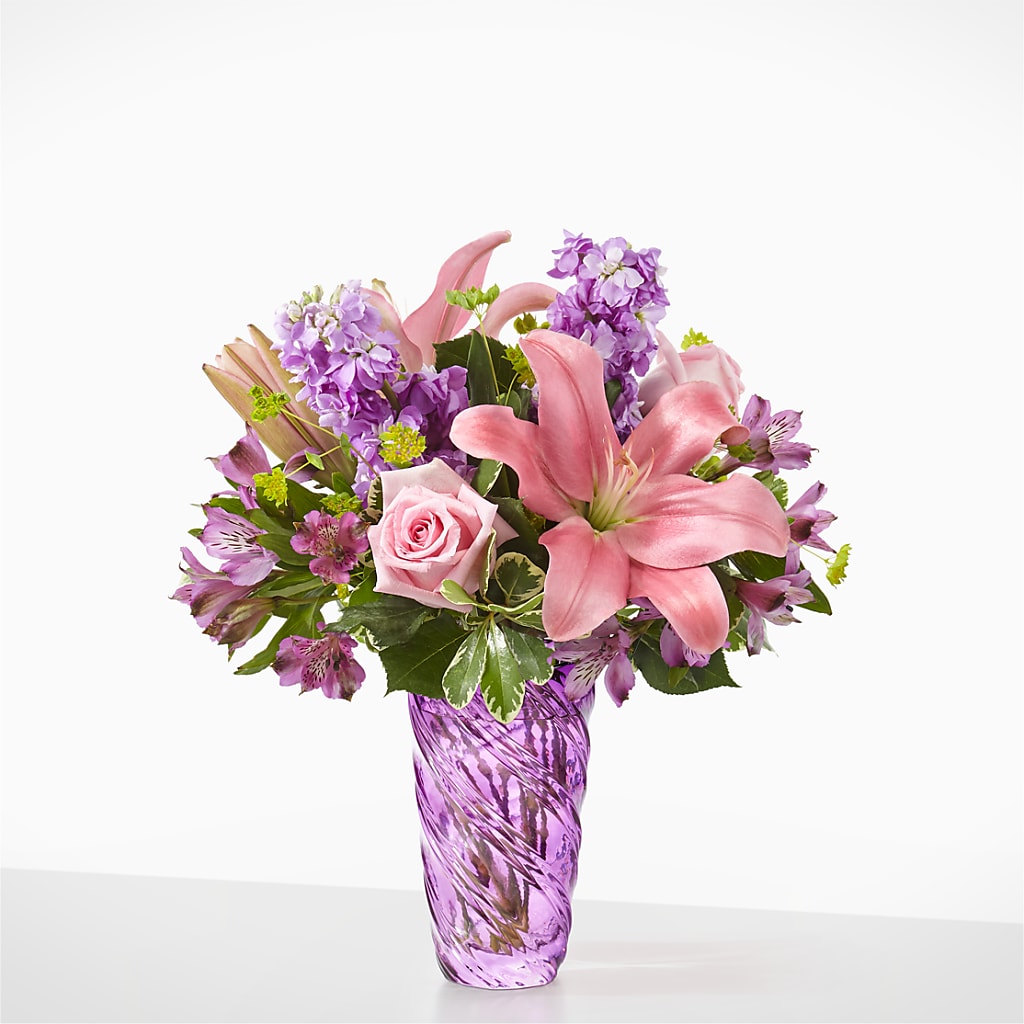 Precious Petals Bouquet with Luxe Swirl Vase – VEEDERSBURG FLORIST & GIFTS, Veedersburg IN