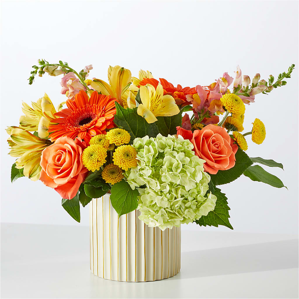 Autumn Sunshine Bouquet with Ivory Vase – VEEDERSBURG FLORIST & GIFTS, Veedersburg IN