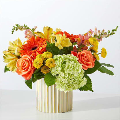 Autumn Sunshine Bouquet with Ivory Vase – VEEDERSBURG FLORIST & GIFTS, Veedersburg IN