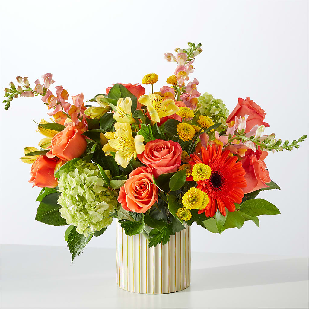 Autumn Sunshine Bouquet with Ivory Vase – VEEDERSBURG FLORIST & GIFTS, Veedersburg IN