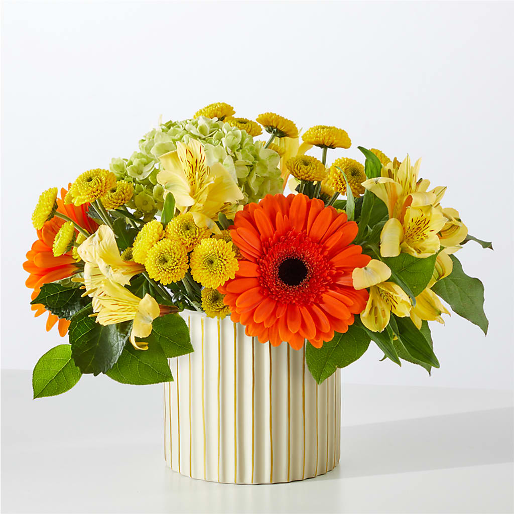 Autumn Sunshine Bouquet with Ivory Vase – VEEDERSBURG FLORIST & GIFTS, Veedersburg IN