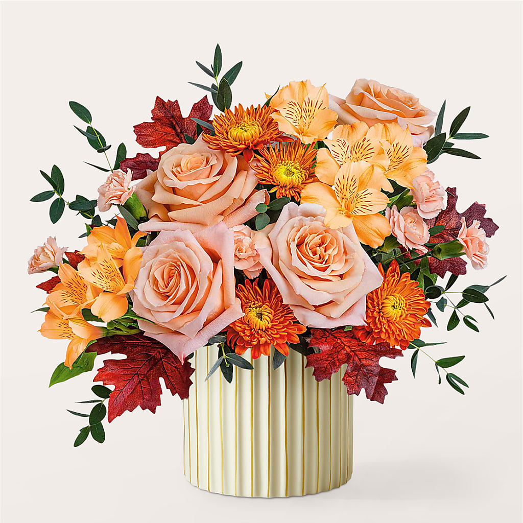 Spiced Latte Bouquet with Ivory Vase – VEEDERSBURG FLORIST & GIFTS, Veedersburg IN