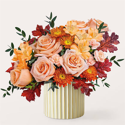 Spiced Latte Bouquet with Ivory Vase – VEEDERSBURG FLORIST & GIFTS, Veedersburg IN