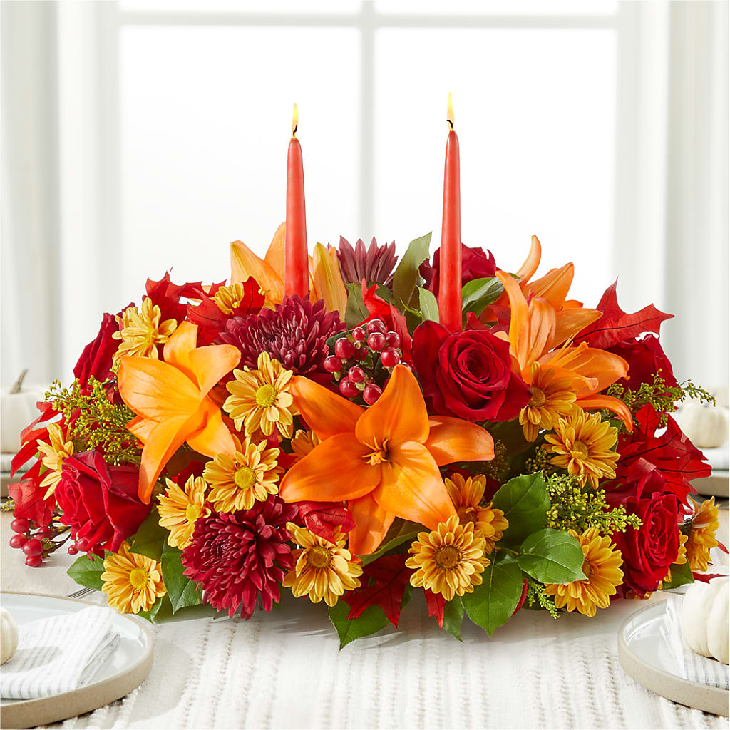 Autumn's Embrace Centerpiece – VEEDERSBURG FLORIST & GIFTS, Veedersburg IN