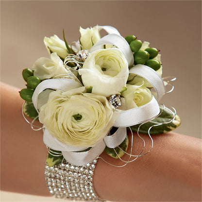 White Wedding Corsage – VEEDERSBURG FLORIST & GIFTS, Veedersburg IN